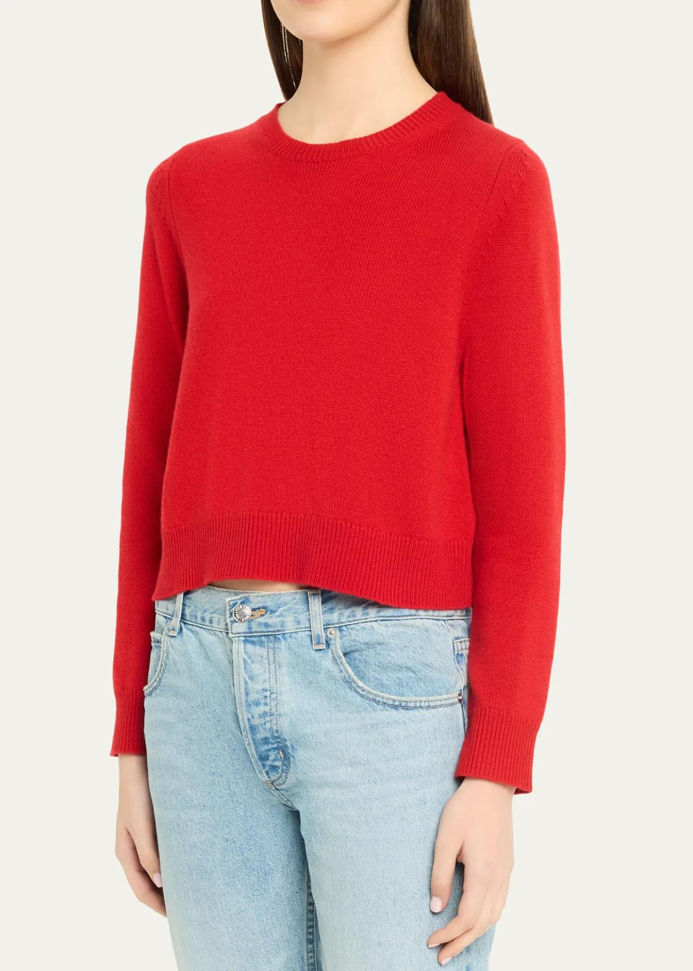 Nili LotanVenus Dark Rust Cashmere Crop Sweater