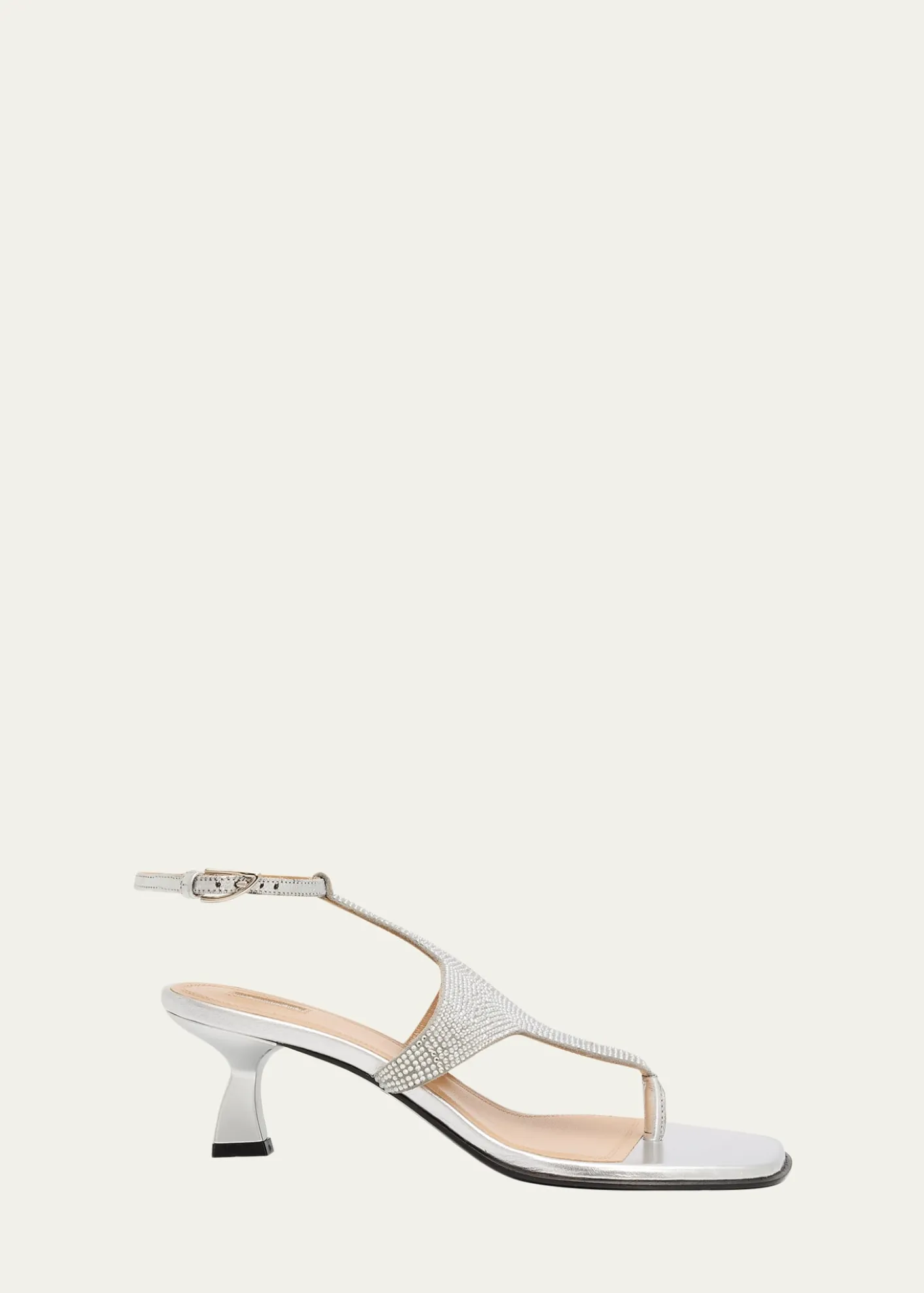 NodaletoDona Nova Embellished Metallic Leather Kitten-Heel Sandals