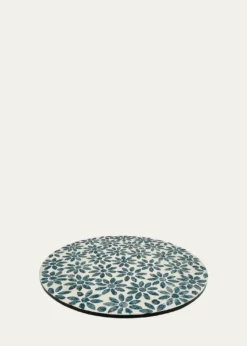 Nomi KBlue Floral Shell Placemat, 15" Round