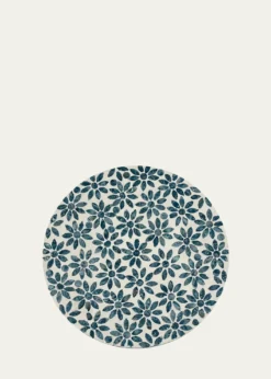 Nomi KBlue Floral Shell Placemat, 15" Round