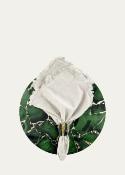 Nomi KEmerald Stone Lacquer Placemat, 15" Round