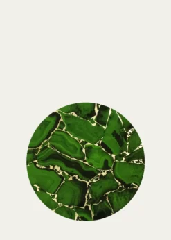 Nomi KEmerald Stone Lacquer Placemat, 15" Round