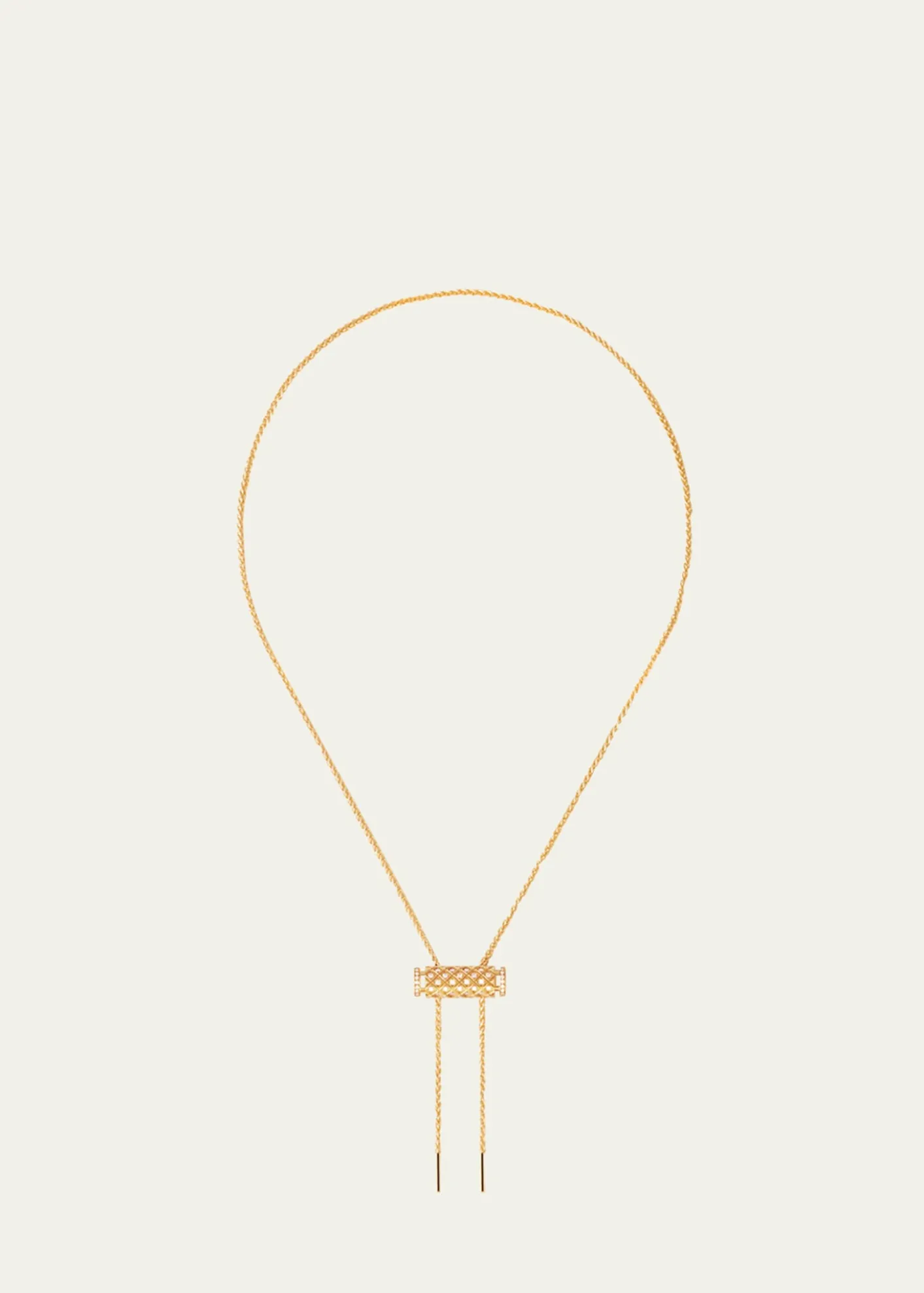 Nouvel Heritage18K Full Pave Latch Pendant on MM Chain Necklace