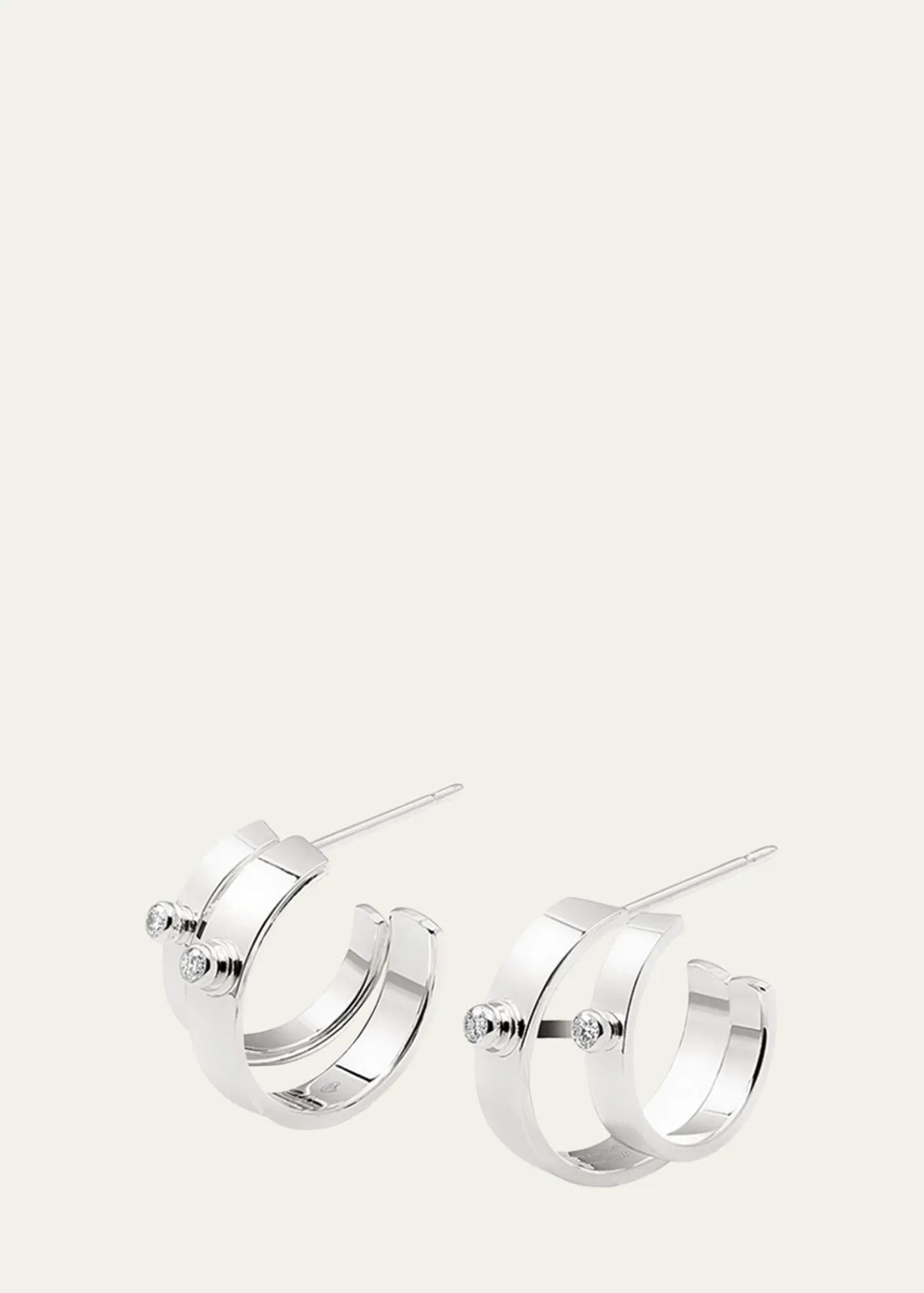 Nouvel Heritage18K Monday Morning Mood Double Hoop Earrings