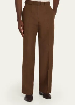 Officine GeneraleMen's Belted Wide-Leg Trousers