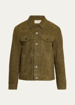 Officine GeneraleMen's Liam Suede Trucker Jacket