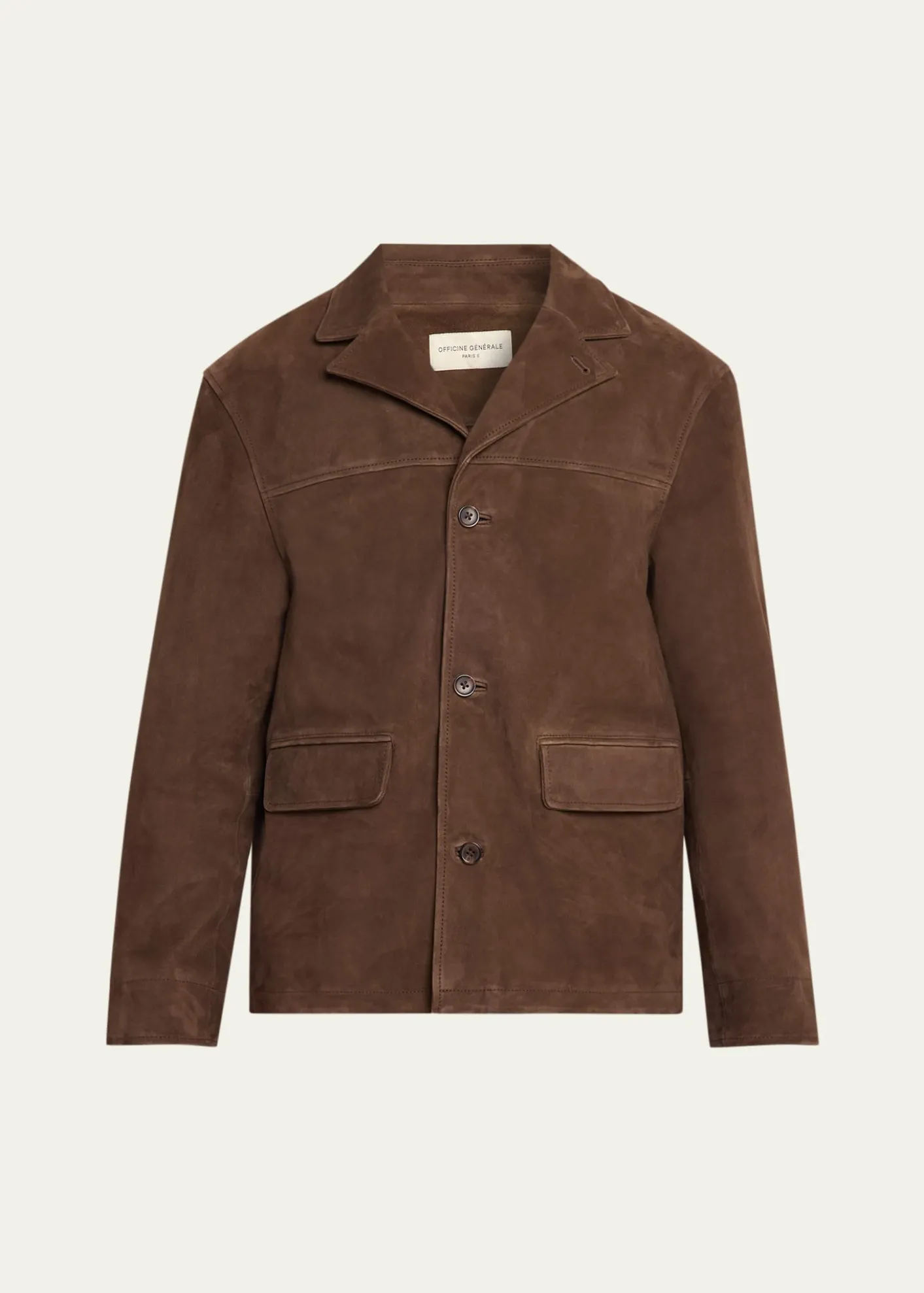 Officine GeneraleSuede Button-Front Jacket