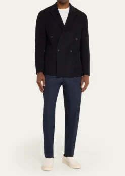 Officine GeneraleMen's Dark Navy Double-Breasted Wool Maxwell Sport Jacket