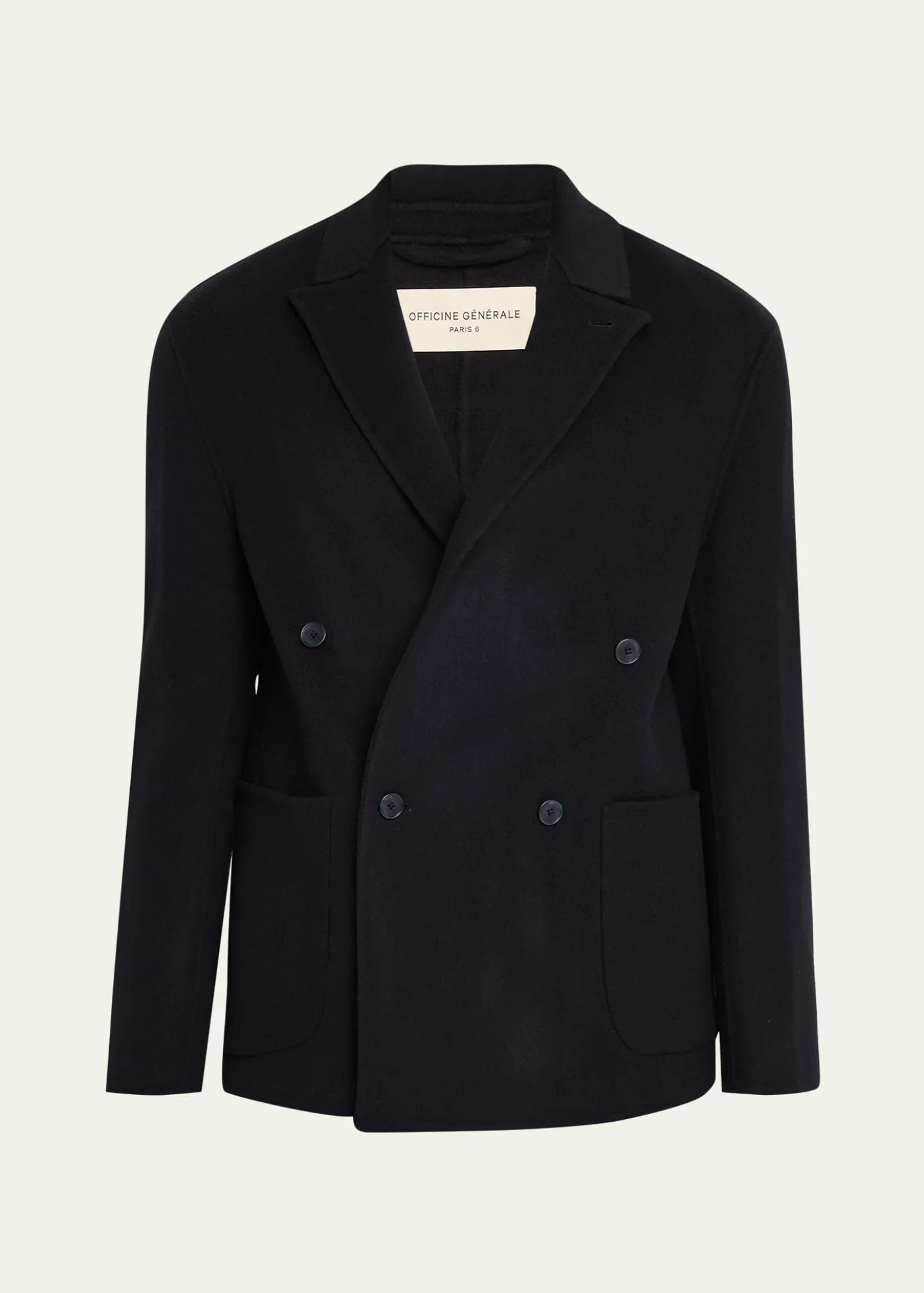Officine GeneraleMen's Dark Navy Double-Breasted Wool Maxwell Sport Jacket