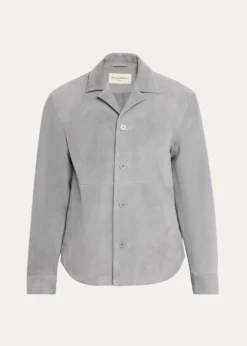 Officine GeneraleMen's Grey Suede Julien Overshirt
