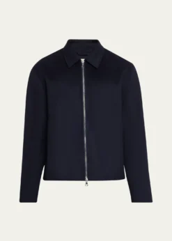 Officine GeneraleMen's Split Wool Double-Zip Bomber Jacket