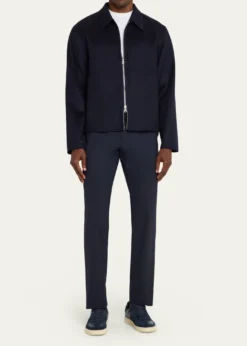 Officine GeneraleMen's Split Wool Double-Zip Bomber Jacket