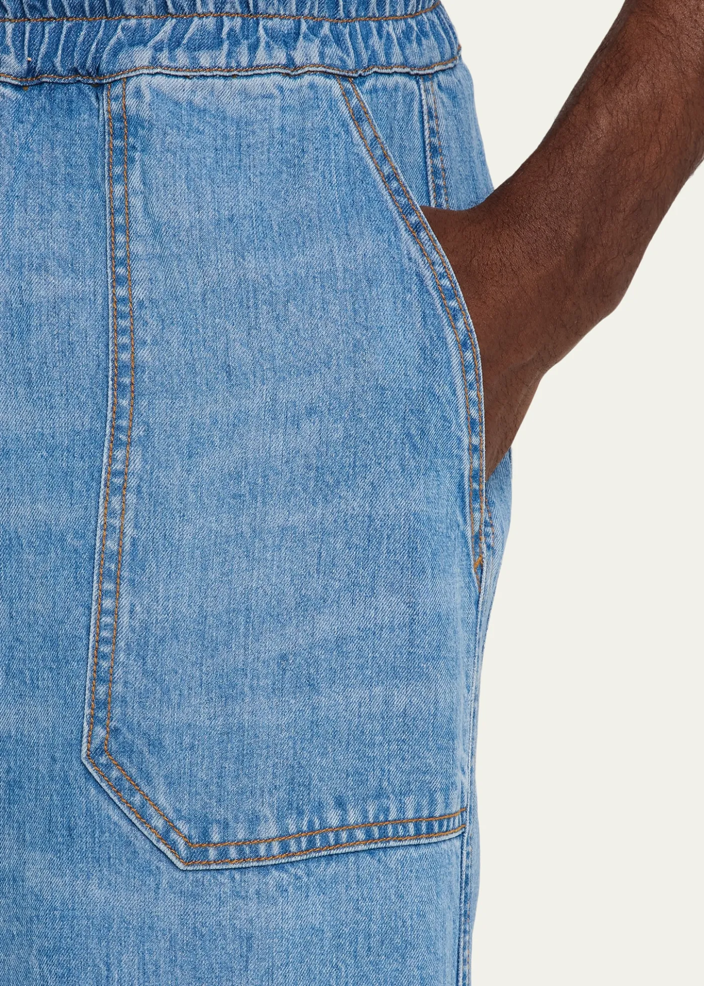 Officine GeneraleMen's Wide-Leg Drawstring Trousers