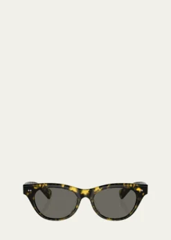 Oliver PeoplesAvelin Havana Acetate Butterfly Sunglasses