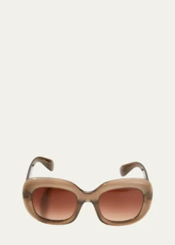 Oliver PeoplesJesson Round Semi-Transparent Acetate Sunglasses