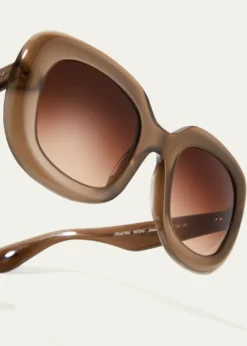 Oliver PeoplesJesson Round Semi-Transparent Acetate Sunglasses