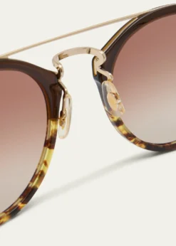 Oliver PeoplesRemick Filigree Acetate & Metal Aviator Sunglasses