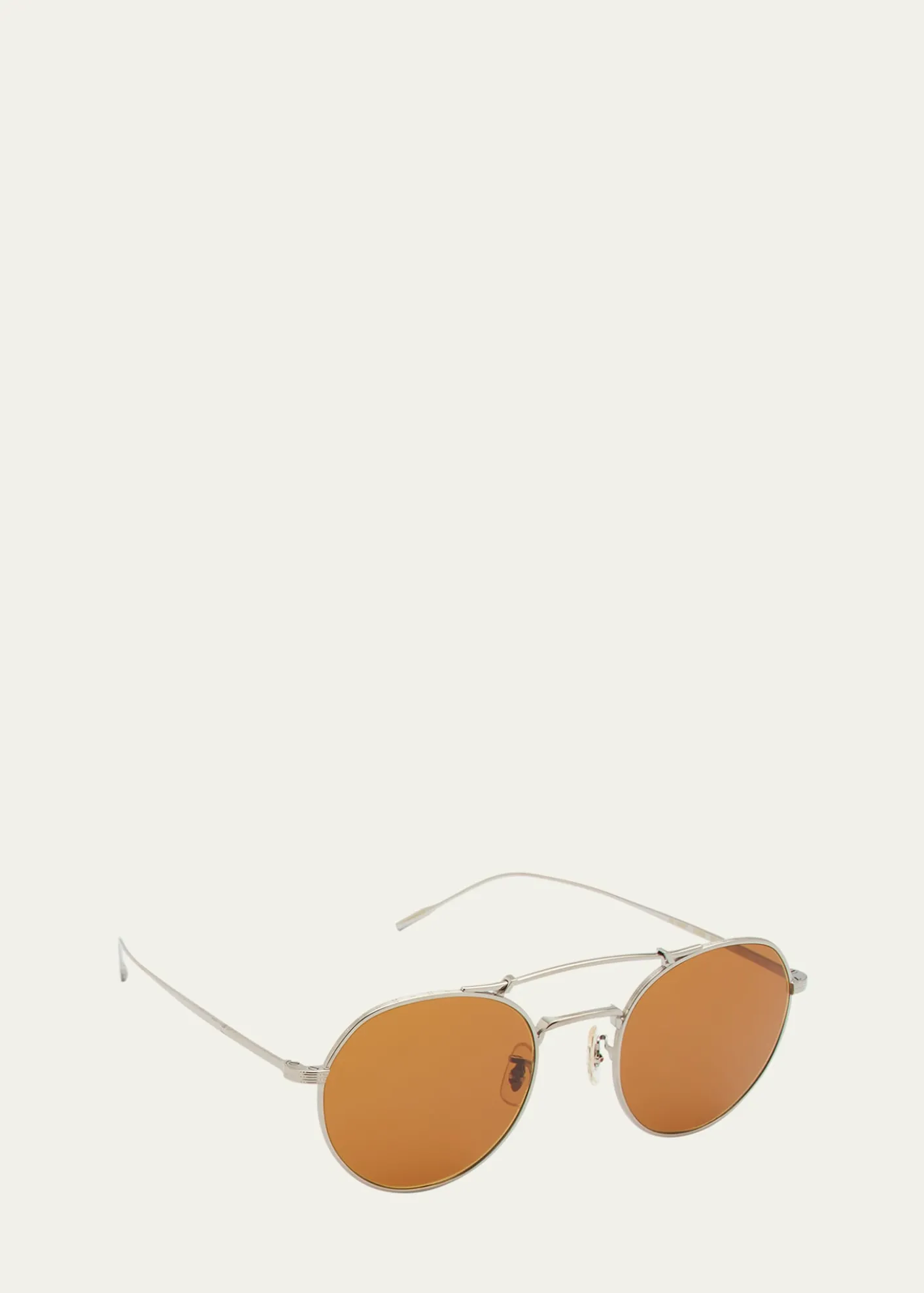 Oliver PeoplesReymont Titanium Double-Bridge Round Sunglasses