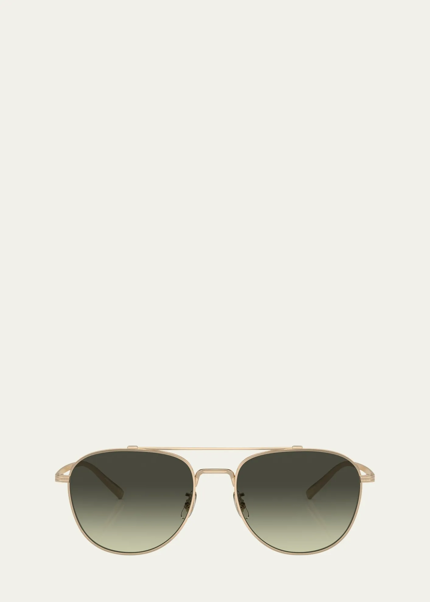 Oliver PeoplesMen's Double-Bridge Metal Aviator Sunglasses