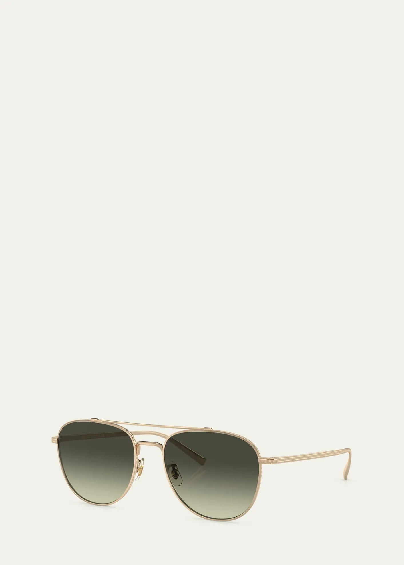 Oliver PeoplesMen's Double-Bridge Metal Aviator Sunglasses