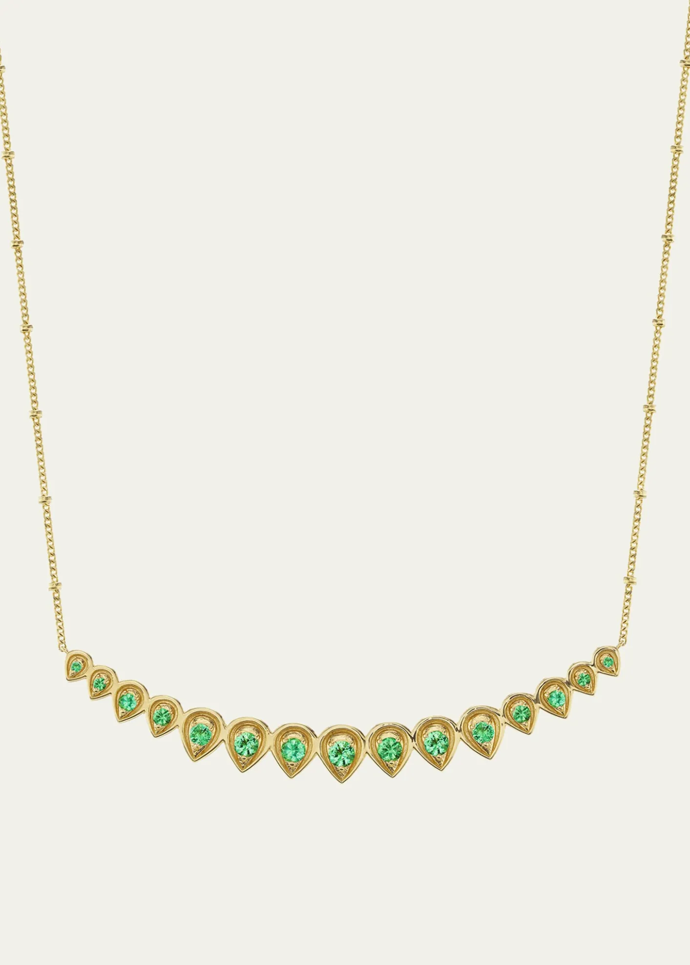 Orly MarcelPetal Graduated Necklace, Emerald