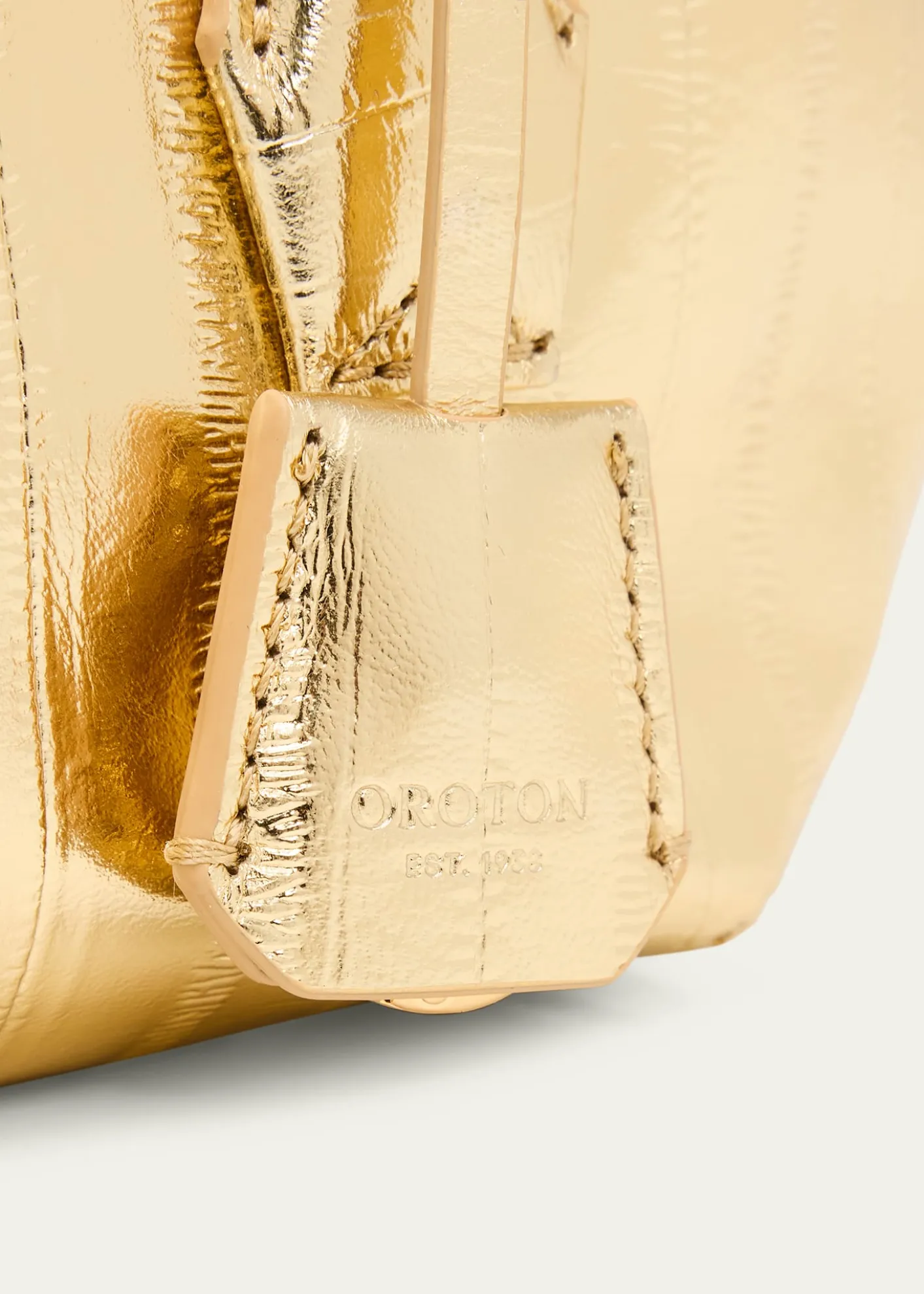 OrotonBreeze Metallic Leather Baguette Shoulder Bag