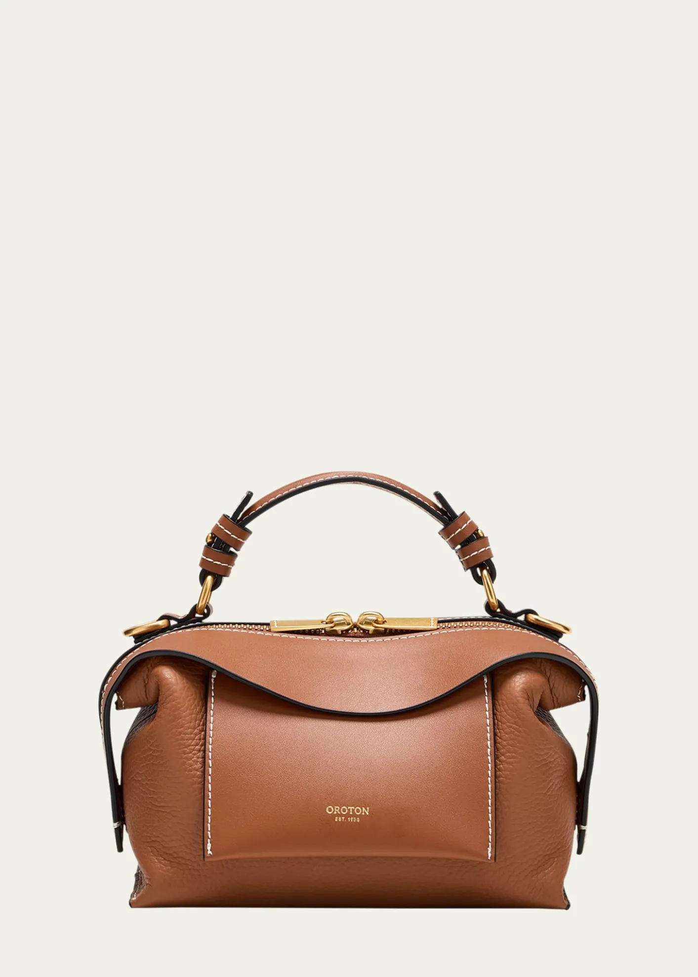OrotonMica Mini Leather Top-Handle Bowler Bag
