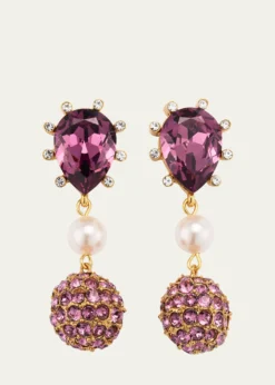 Oscar de la RentaCactus Crystal with Pearly Bead and Ball Earrings