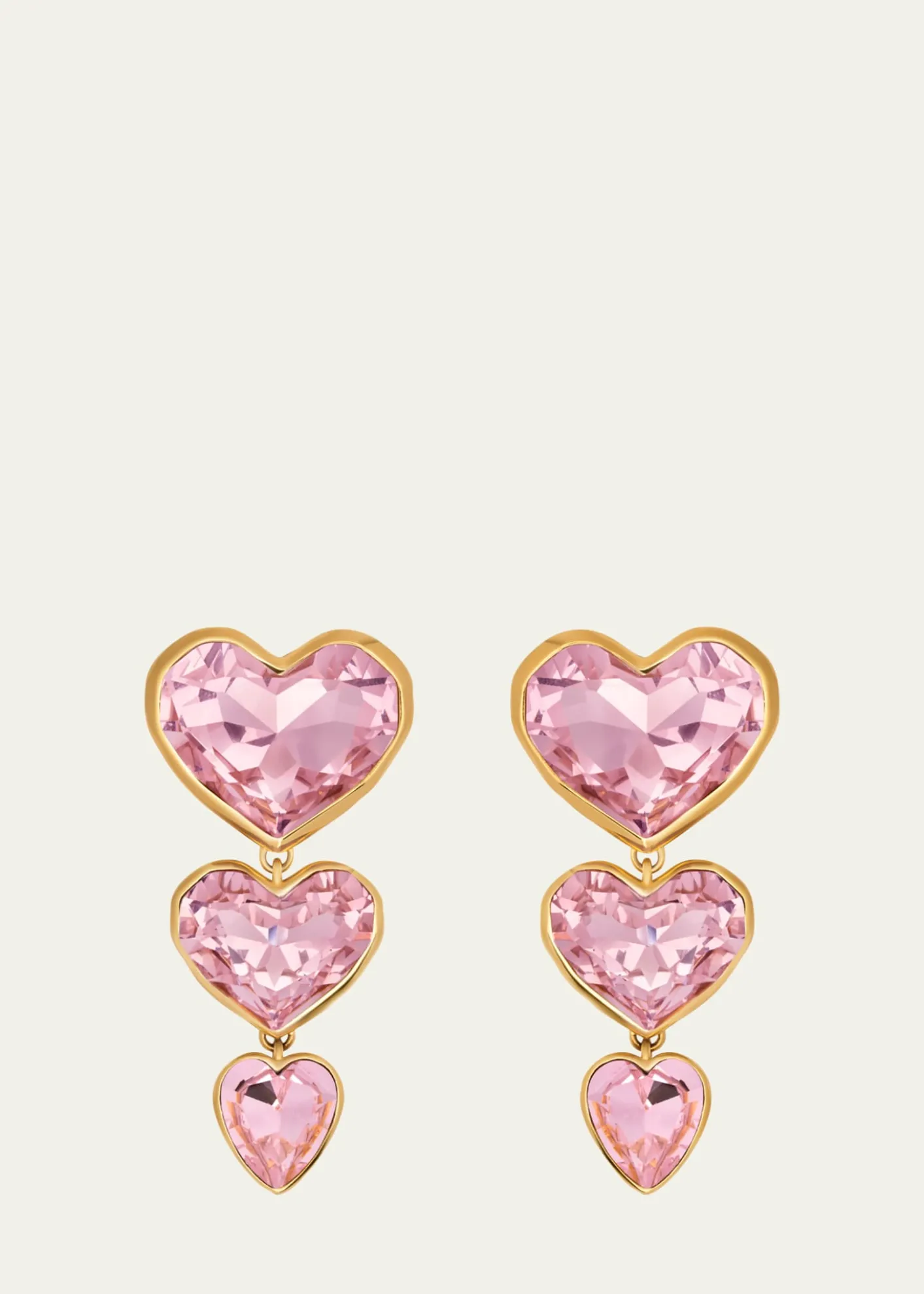 Oscar de la RentaCrystal Heart Drop Clip-On Earrings