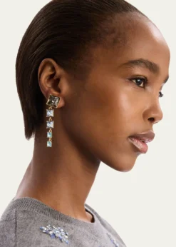 Oscar de la RentaSquare-Cut Rhinestone Dangle Earrings
