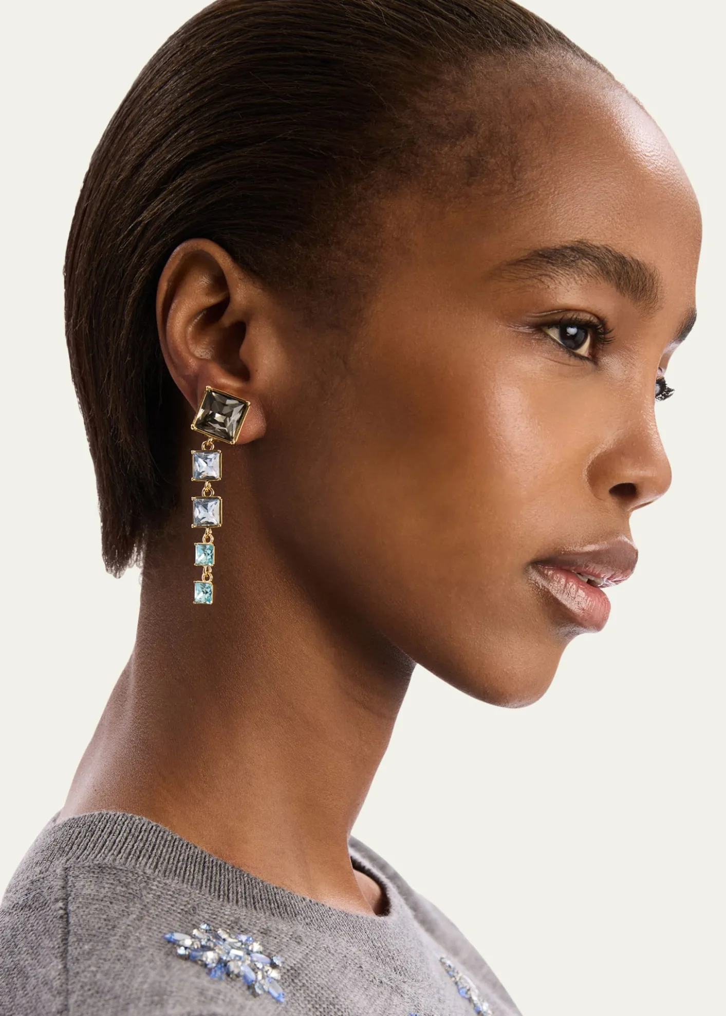 Oscar de la RentaSquare-Cut Rhinestone Dangle Earrings