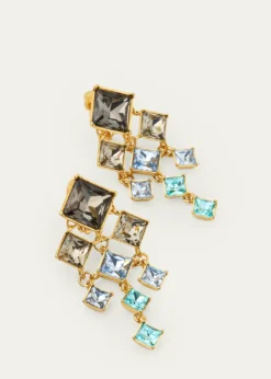 Oscar de la RentaSquare-Cut Rhinestone Chandelier Clip-On Earrings