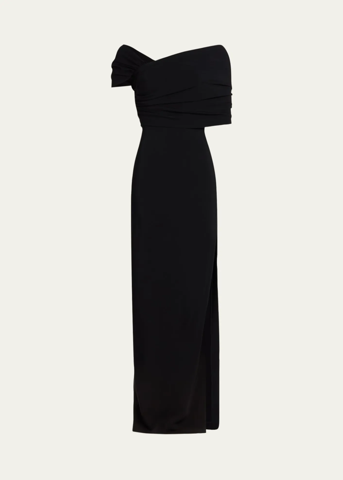 Oscar de la RentaAsymmetric Draped Off-The-Shoulder Column Gown