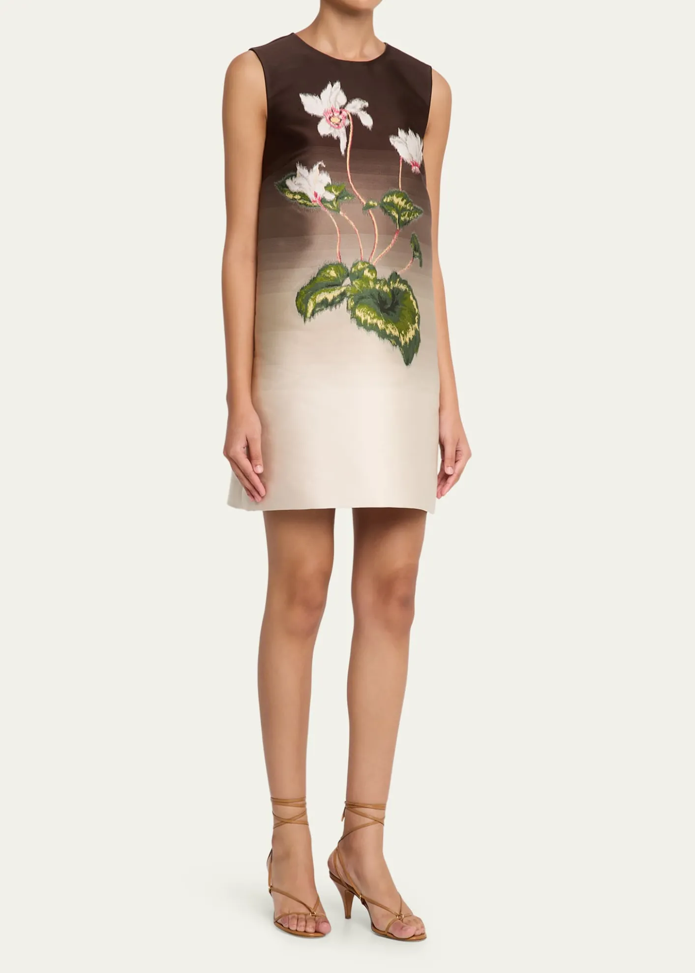 Oscar de la RentaDegrade Cyclamen Jacquard Sleeveless Mini Dress