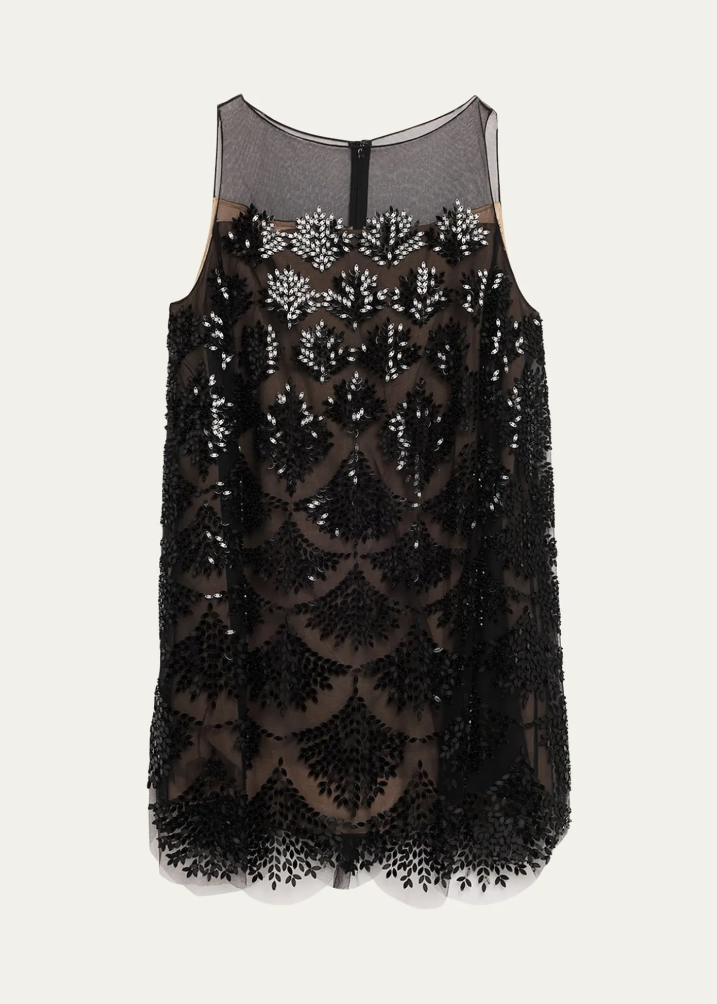 Oscar de la RentaFern Embroidered Sleeveless Mini Shift Dress