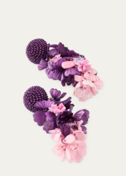 Oscar de la RentaPlexy and Raffia Flowers Earrings