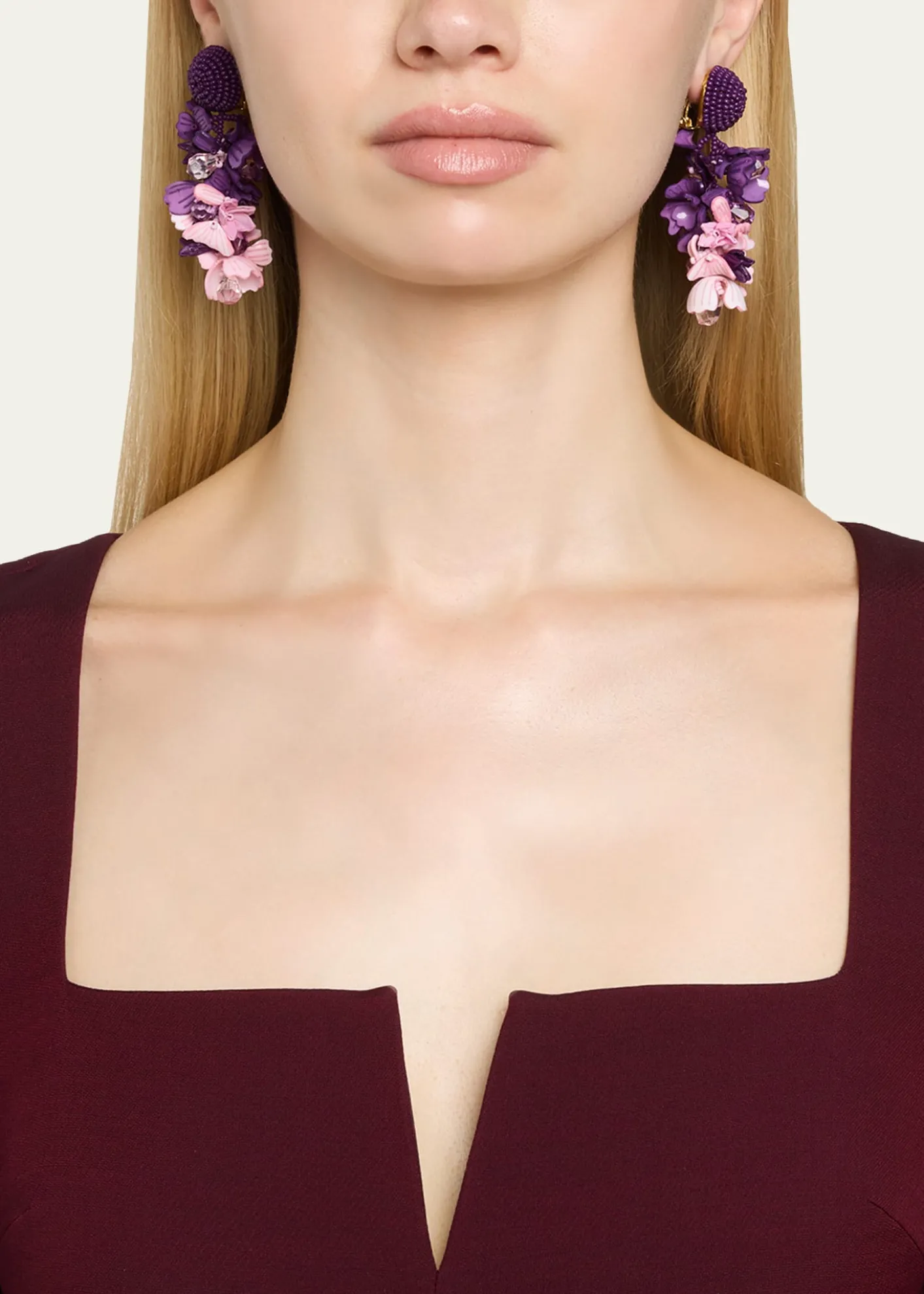Oscar de la RentaPlexy and Raffia Flowers Earrings