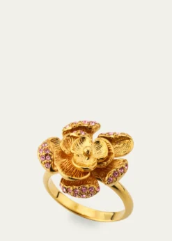 Oscar de la RentaRose Ring with Pave Crystals