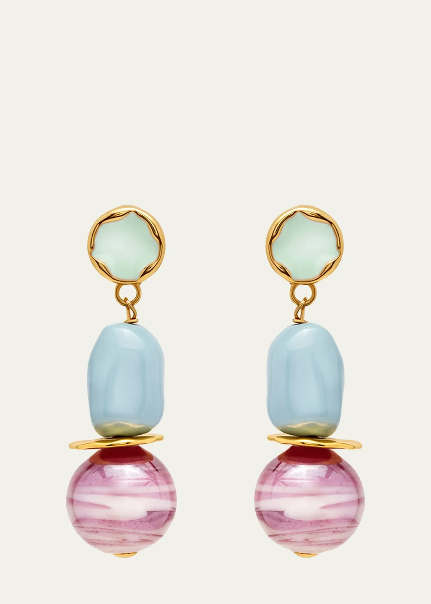 Oscar de la RentaSea Glass Drop Clip-On Earrings