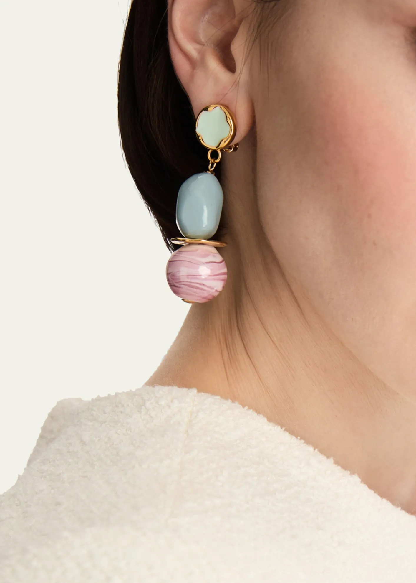 Oscar de la RentaSea Glass Drop Clip-On Earrings