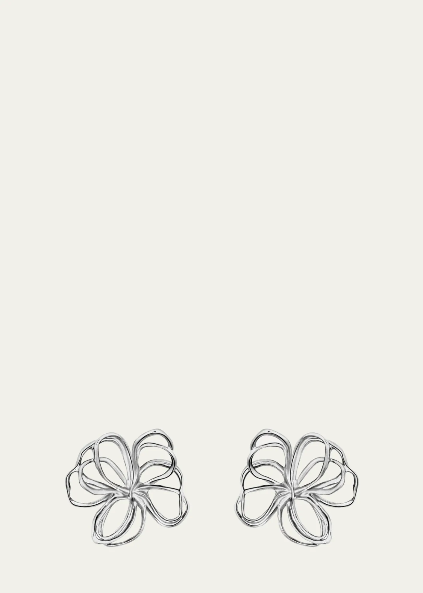 Oscar de la RentaWire Flower Stud Earrings, Silver