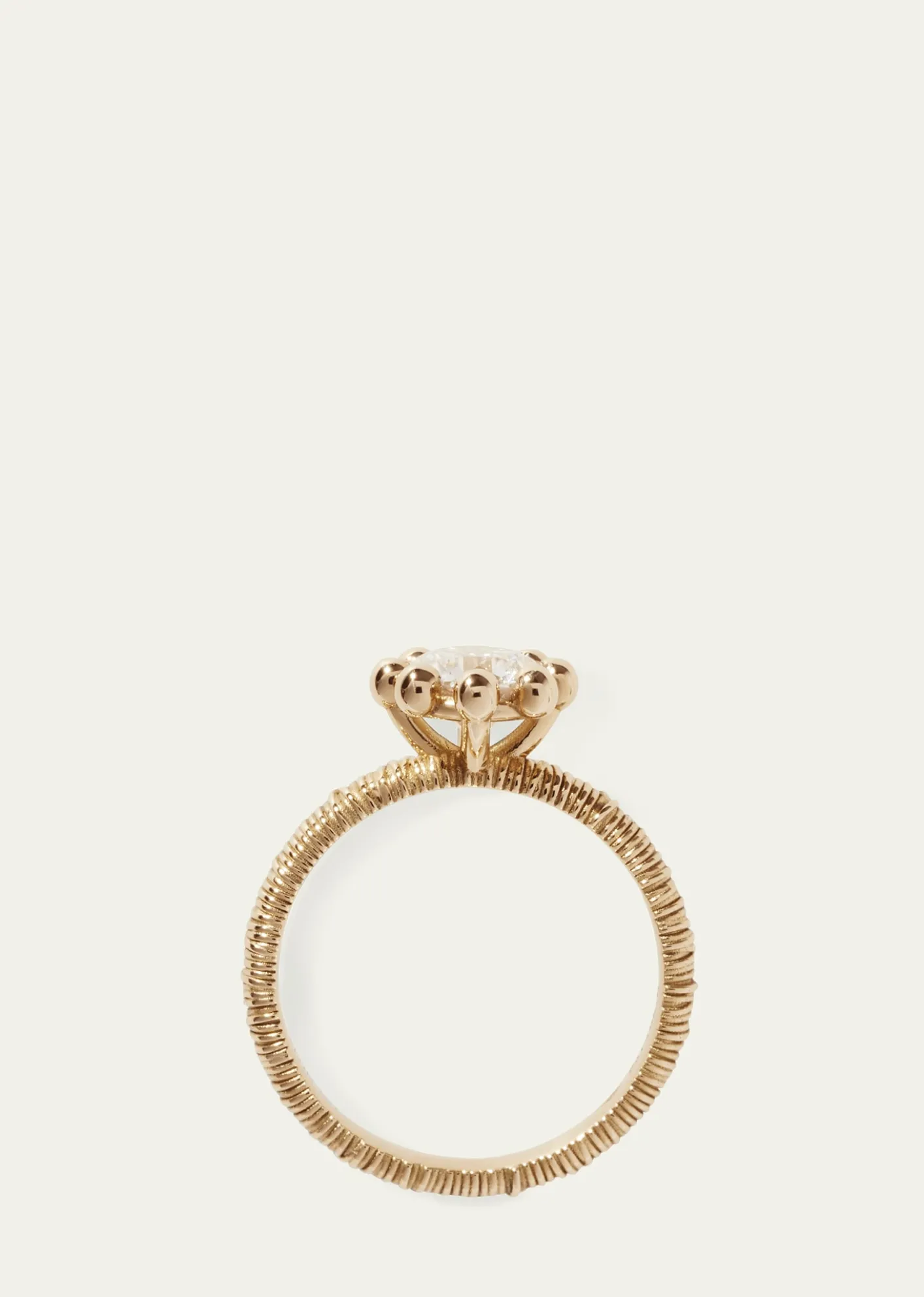 Oscar MassinBeaded Filigree 18K Recycled Yellow Gold and Lab Grown Diamond Ring