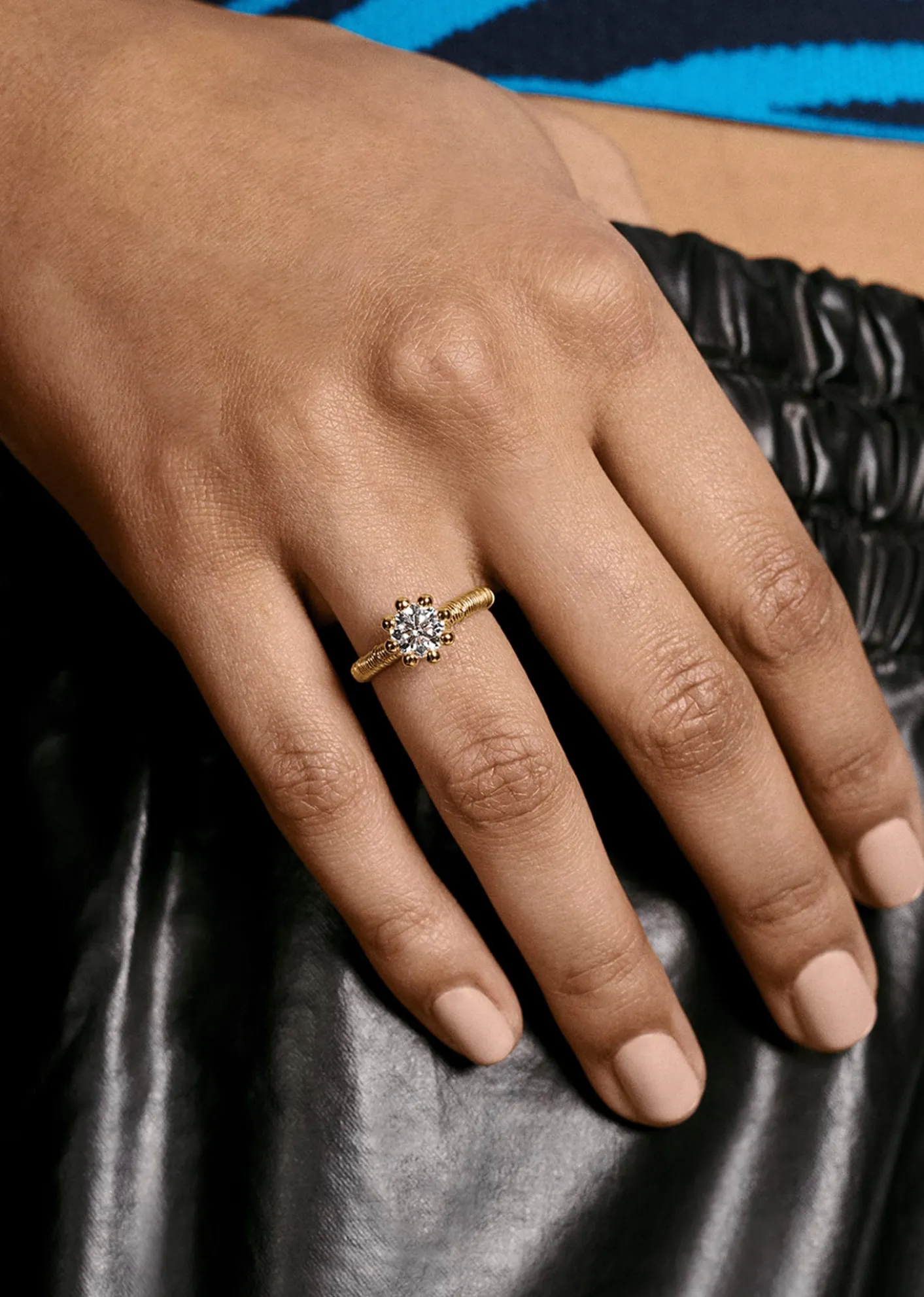 Oscar MassinBeaded Filigree 18K Recycled Yellow Gold and Lab Grown Diamond Ring