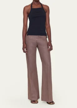 OssouClovis Rib-Knit Halter Top