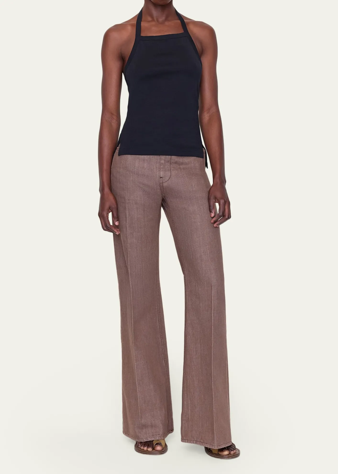OssouClovis Rib-Knit Halter Top