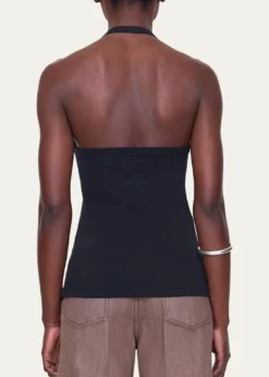 OssouClovis Rib-Knit Halter Top