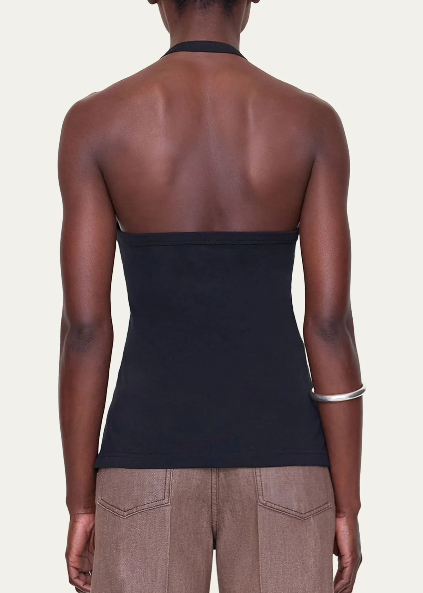 OssouClovis Rib-Knit Halter Top