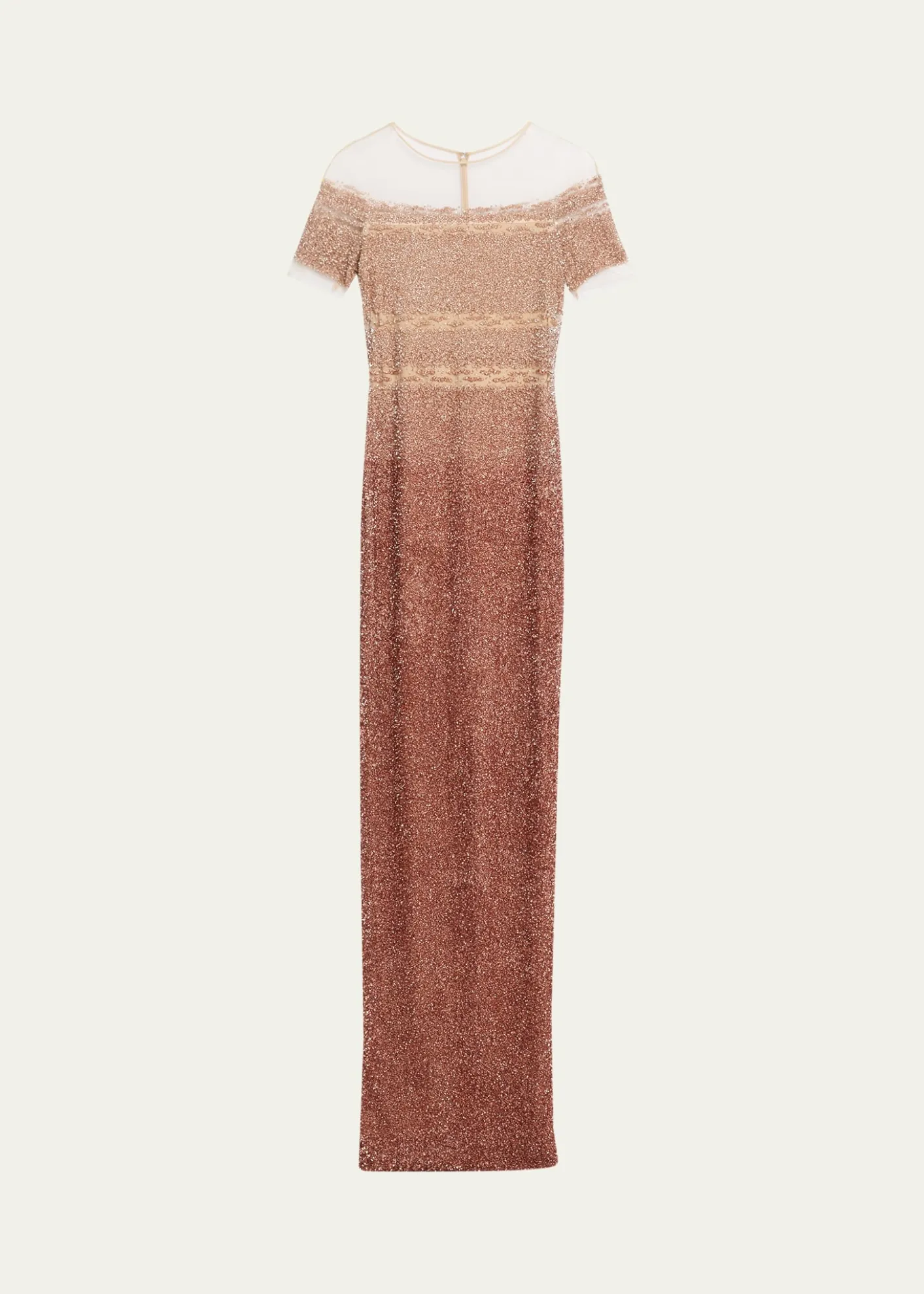 Pamella RolandDegrade Sequin Illusion Column Gown
