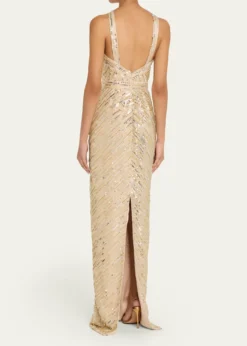 Pamella RolandEmbellished Tulle Halter Gown