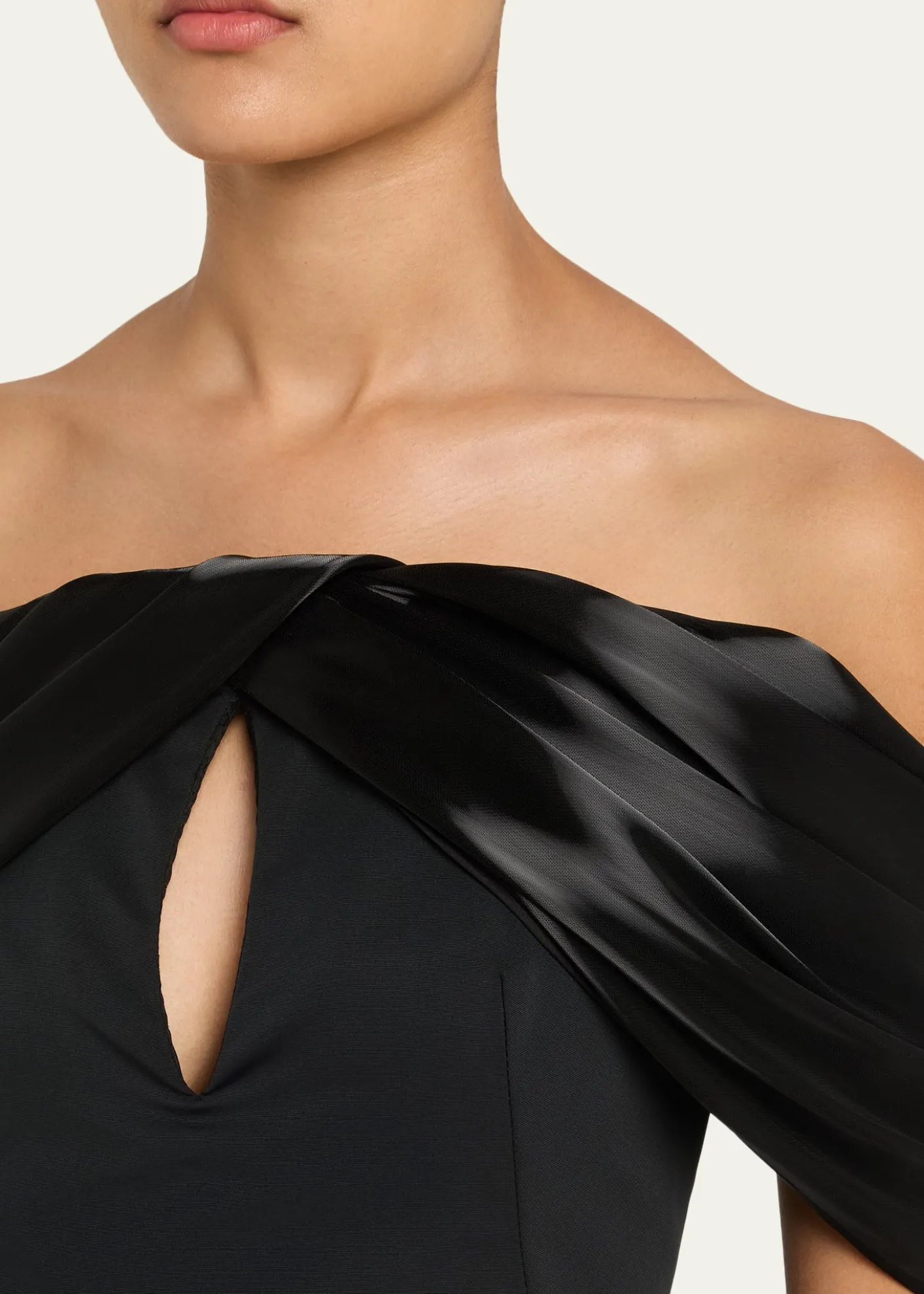Pamella RolandFaille Off-Shoulder Mini Dress